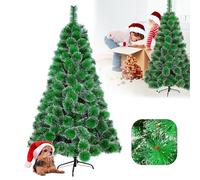 LZQ Albero di Natale 150cm Artificiale Pino Verde Neve PVC, con Supporto in Metallo Montaggio Rapido, con 150 Rami Folto Realistico per Decorazione Natalizia