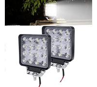 LZQ Faro da lavoro a LED 12 V, per auto, 2 x 48 W, LED da lavoro IP67, per escavatore Jeep SUV - 2 pezzi