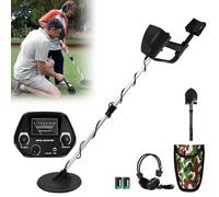 LZQ Metal Detector per bambini Metal Detector Metal Detector con cuffie, spatola, batterie, altezza e volume regolabili, bobina di ricerca impermeabile, funzione tutto il metallo e funzione di