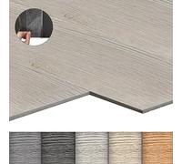 LZQ - Pavimento in PVC autoadesivo con effetto legno, 54 piastrelle in vinile, 7,53 m², per pavimenti in piastrelle, resistenti all'usura, impermeabili, per soggiorno e cucina, rovere bianco