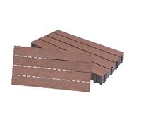 LZQ Piastrelle Legno 30x60 cm da Esterni Balcone Piastrelle da Giardino Incastrabili Legno Mattonella Esterno Giardino Piastrelle per Terrazze, Pavimenti, Drenaggio, Marrone, Set di 6(1 m²)