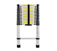 LZQ Scala telescopica in alluminio, 4,4 m, multiuso, 15 gradini, da 94 cm fino a 4,40 m, portata 150 kg