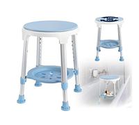 LZQ Sgabello da Doccia Girevole a 360°, Regolabile in Altezza, per Bagno, Doccia, Anziani, Portata fino a 150 kg