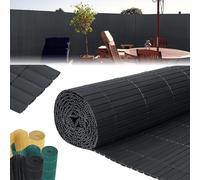 LZQ Telo frangivista in PVC antracite, 200 x 400 cm, per balconi, bordura del balcone, con doghe rinforzate, colore antracite