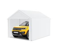 LZQ Tenda da garage 3 x 4 m - garage per tenda da garage e tenda in vimini con telo PE - Rinforzo del tetto, pareti laterali rimovibili, telaio del pavimento, robusto riparo per auto, SUV, camion
