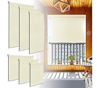 LZQ, tenda da sole verticale per balcone, terrazza, resistente ai raggi UV, protezione dal vento, frangivista, 100 x 140 cm, beige