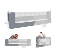 LZQ Zanzariera per letto per bambini, pieghevole, protezione contro le cadute, protezione dal letto, per bambini, protezione contro le cadute (grigio scuro + grigio chiaro, 180 cm)