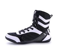 LZQpearl Stivali da Boxe, Scarpe Wrestling Superiori, Uomo Donna Scarpe da Ginnastica, Scarpe da Ginnastica per da Combattimento L'allenamento MMA Muay Thai Arti Marziali (41 (7 UK),Black)