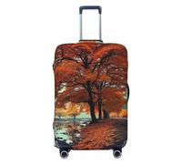 LZQPOEAS Albero di acero in autunno Stampa Dei Bagagli Elastico Lavabile Valigie Copertura Protector Moda Viaggio Baggage Covers Fit 45-81 Pollice Bagagli, Nero , L