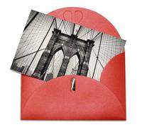 LZQPOEAS Biglietti di auguri con buste Biglietto di auguri vuoto Brooklyn Bridge Biglietto di ringraziamento Biglietti per feste Biglietto vuoto pieghevole per compleanno Biglietti di auguri vuoti