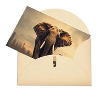 LZQPOEAS Biglietti di auguri con buste Biglietto di auguri vuoto Elefante su un ponte Biglietto di ringraziamento Biglietti per feste Biglietto vuoto pieghevole per compleanno Biglietti di auguri