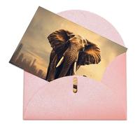 LZQPOEAS Biglietti di auguri con buste Biglietto di auguri vuoto Elefante su un ponte Biglietto di ringraziamento Biglietti per feste Biglietto vuoto pieghevole per compleanno Biglietti di auguri