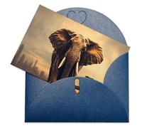 LZQPOEAS Biglietti di auguri con buste Biglietto di auguri vuoto Elefante su un ponte Biglietto di ringraziamento Biglietti per feste Biglietto vuoto pieghevole per compleanno Biglietti di auguri