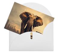 LZQPOEAS Biglietti di auguri con buste Biglietto di auguri vuoto Elefante su un ponte Biglietto di ringraziamento Biglietti per feste Biglietto vuoto pieghevole per compleanno Biglietti di auguri