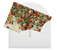 LZQPOEAS Biglietti di auguri con buste Biglietto di auguri vuoto Frutta sotto l'albero Biglietto di ringraziamento Biglietti per feste Pieghevole Biglietto vuoto per Compleanno Biglietti di auguri