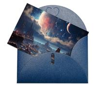 LZQPOEAS Biglietti di auguri con buste Biglietto di auguri vuoto Galaxy Thank You Card Note Biglietti per feste Pieghevole Biglietto vuoto per compleanno Biglietti di auguri vuoti Biglietti di invito