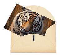 LZQPOEAS Biglietti di auguri con buste Biglietto di auguri vuoto Tiger Thank You Card Biglietti per feste Pieghevole Biglietto vuoto per compleanno Biglietti di auguri vuoti Biglietti di invito