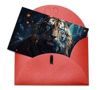 LZQPOEAS Biglietti di auguri con buste Biglietto di auguri vuoto Tiger Thank You Card Biglietti per feste Pieghevole Biglietto vuoto per compleanno Biglietti di auguri vuoti Biglietti di invito