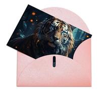 LZQPOEAS Biglietti di auguri con buste Biglietto di auguri vuoto Tiger Thank You Card Biglietti per feste Pieghevole Biglietto vuoto per compleanno Biglietti di auguri vuoti Biglietti di invito