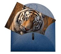 LZQPOEAS Biglietti di auguri con buste Biglietto di auguri vuoto Tiger Thank You Card Biglietti per feste Pieghevole Biglietto vuoto per compleanno Biglietti di auguri vuoti Biglietti di invito