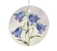 LZQPOEAS Ciondolo rotondo in ceramica a forma di campanula nobile, ornamento da appendere per festival, decorazione per la casa in ceramica su entrambi i lati, leggero e resistente, regalo per casa