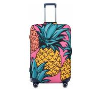 LZQPOEAS Copertura per bagagli con stampa ananas colorata elastica lavabile copertura per valigie protettore per bagagli da viaggio alla moda adatta per bagagli da 45-81 cm, Nero , L