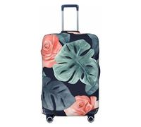 LZQPOEAS Copertura per bagagli con stampa di monstera ad acquerello, elastica, lavabile, alla moda, adatta per bagagli da 45,7 a 81,7 cm, Nero , M