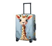 LZQPOEAS Copertura per bagagli da viaggio, copertura per valigia, protezione per valigia, con giraffa e fiori, lavabile, elastica, antigraffio, per valigie personalizzate, per adulti, colore nero,