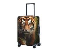LZQPOEAS Copertura per bagagli da viaggio, copertura per valigia, protezione per valigia, motivo: tigre nella giungla, lavabile, elastica, antigraffio, per valigia personalizzata, colore nero, Nero ,