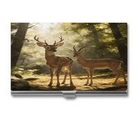 LZQPOEAS Moose And Antelope Coexist - Custodia porta biglietti da visita per uomini e donne, design minimalista, ultra sottile, in metallo, porta carte di credito, professionale, in lega di alluminio