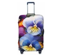 LZQPOEAS Pansy Perfection - Copertura elastica per valigia, lavabile, alla moda, adatta per bagagli da 45-81 cm, Nero , L