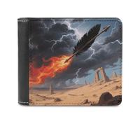 LZQPOEAS Portafoglio da sogno con piume di freccia extra capacità sottile portafoglio bifold con più slot per carte di credito portafogli in pelle da uomo portafoglio da viaggio