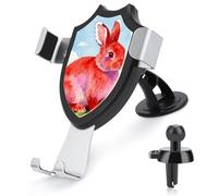 LZQPOEAS Red Rabbit - Supporto universale per telefono cellulare per cruscotto e parabrezza, supporto girevole regolabile per auto, compatibile con tutti gli smartphone da 4-6 pollici