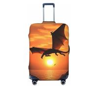 LZQPOEAS Sea Sunset Flying Dragon Print copertura per bagagli elastica lavabile valigia protezione per bagagli da viaggio alla moda copre per bagagli da 45-81 cm, Nero , XL
