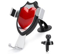 LZQPOEAS Supporto universale per telefono cellulare da auto a forma di cuore rosso per bocchetta dell'aria, supporto girevole regolabile per auto, compatibile con tutti gli smartphone da 4-6 pollici