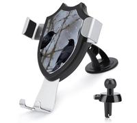 LZQPOEAS Supporto universale per telefono cellulare per cruscotto e parabrezza, con uccellini neri, supporto girevole regolabile per auto, compatibile con tutti gli smartphone da 4-6 pollici
