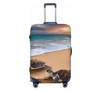LZQPOEAS Turtles on the beach - Copertura elastica lavabile per valigia, alla moda, adatta per bagagli da 45-81 cm, Nero , S