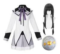 Lzrong Anime Akemi Homura Costume Cosplay con parrucca, abito uniforme completo per Halloween, carnevale, feste, vestito da donna