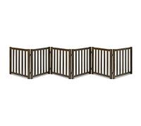LZRS Cancello in legno autoportante extra largo per cani con 6 pannelli, altezza 61 cm barriera di sicurezza pieghevole per porte, corridoi, cucine e scale lunghe, design durevole, adatto a cani di