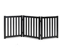 LZRS Cancello per cani pieghevole indipendente in legno con 3 pannelli, alto 61 cm, cancello per animali domestici per porte, scale, corridoi, barriere per cani e cuccioli di piccola e media taglia