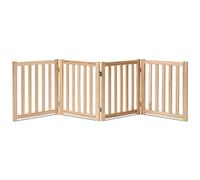 LZRS Cancello pieghevole in legno autoportante per cani con 4 pannelli, altezza 61 cm, cancello extra largo per porte, scale, corridoi, ampi spazi e box per cuccioli interni, per calpestare, natura