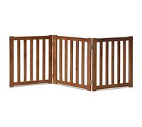 LZRS Cancello pieghevole in legno indipendente con 3 pannelli, altezza 61 cm, cancello per animali domestici per porte, scale, corridoi, barriere per cani e cuccioli di piccola e media taglia, per