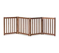 LZRS Cancello pieghevole in legno indipendente per cani con 4 pannelli, altezza 61 cm, cancello per animali domestici extra largo per porte, scale, corridoi, ampi spazi e box per cuccioli interni, per