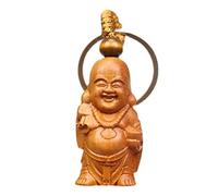 LZTDSBX Collana Spirituale, 1 pz Mogano Tridimensionale Maitreya Buddha Portachiavi, Smiley Buddha Ciondolo Portachiavi for Fai da Te Accessori Auto