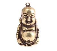 LZTDSBX Collana Spirituale, 1 pz, Portachiavi retrò in Ottone e Vecchio Buddha Sorridente Maitreya, Decorazione for la casa, Artigianato Buddha
