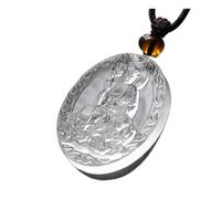 LZTDSBX Collana Spirituale, Collana con Statua del Buddha Bodhisattva Ksitigarbha, Collana in Vetro colorato Crystal Tang, Collana delle offerte, 1 pz.(Clear)