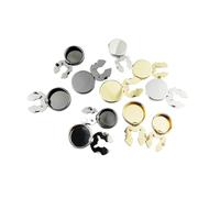 LZTDSBX Copribottoni 2 Pezzi Bottone for Camicia Rame Liscio Vuoto Elettrolitico Coprispilla Gemelli for Artigianato Fai-da-Te(Gun Black)