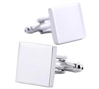 LZTDSBX Gemelli Vuoti 5 Pezzi Gemelli Quadrati Vuoti in 4 Colori for Camicia for Uomo Bottoni in Metallo Rame all'Ingrosso Regali aziendali Gioielli da Sposa Maschili(Silver)