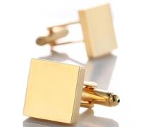 LZTDSBX Gemelli Vuoti 5 Pezzi Gemelli Quadrati Vuoti in 4 Colori for Camicia for Uomo Bottoni in Metallo Rame all'Ingrosso Regali aziendali Gioielli da Sposa Maschili(Gold)