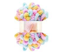 LZTDSBX Polyester Finger Loop Yarn, 2 Balls Puffy Wool Hand Braid Rope Knitting Thick Velvet Rainbow(Color 37)